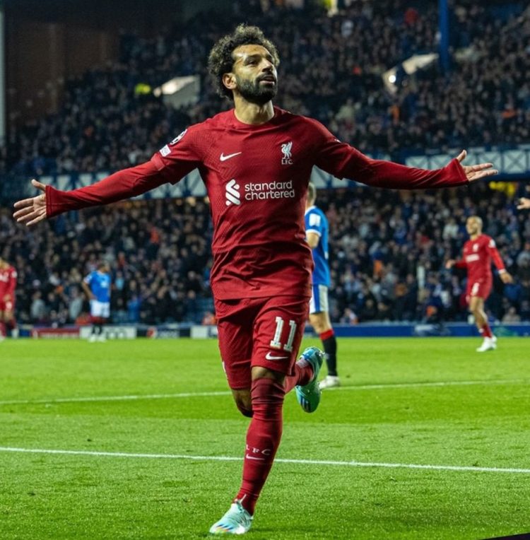 Pemain Liverpool FC Mohamed Salah Usai Mencetak Gol ke Gawang Rangers/Instagram @liverpoolfc